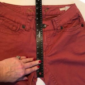 Seven7 size 10 red , dark salmon jeans  with stretch
